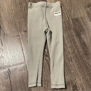 Zara Girls Ribbed Green Leggings 18-24